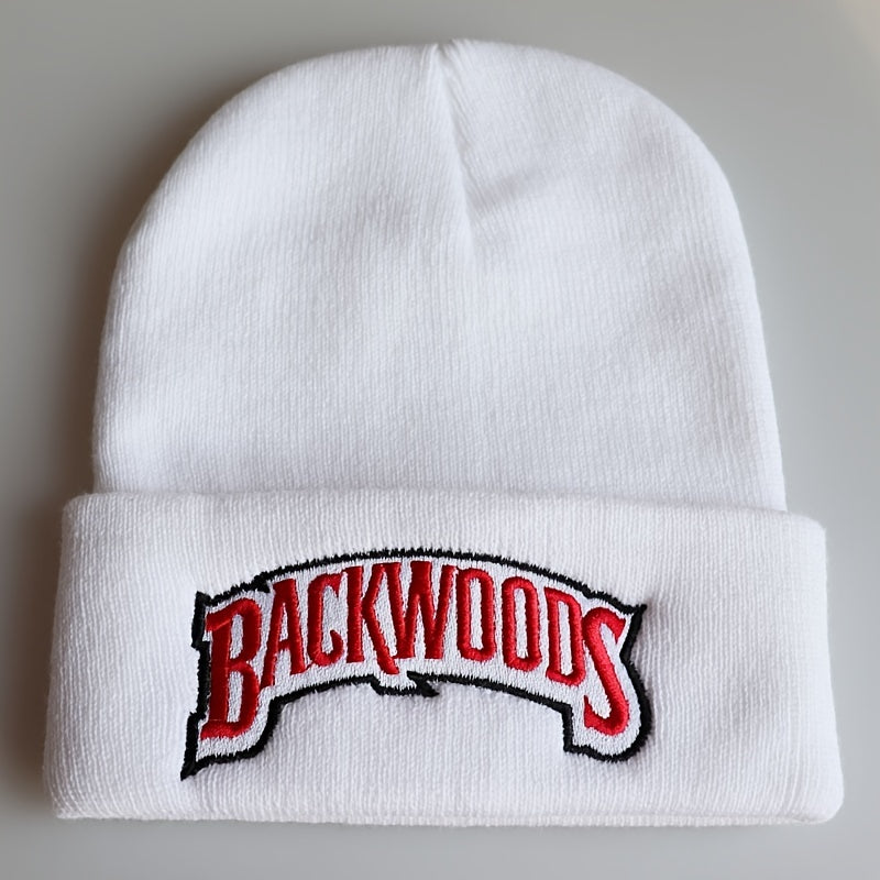 1pc "BACKWOODS" Knitted Hat Thermal Cap For Men - Warm & Cozy - Wool Blend - Perfect for Winter & Outdoor Activities - Ideal Gift for Him