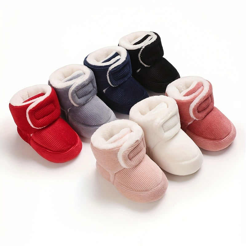 Toddler Baby Girls Booties Plus High Top Slippers Indoor Shoes Crib Shoes First Walker Shoes For Winter