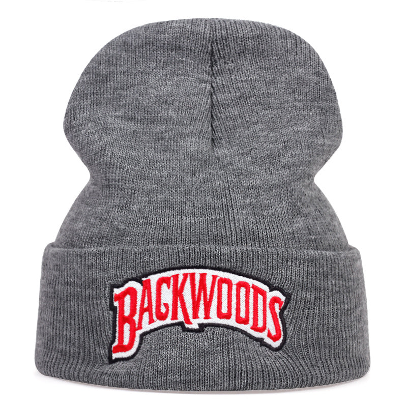 1pc "BACKWOODS" Knitted Hat Thermal Cap For Men - Warm & Cozy - Wool Blend - Perfect for Winter & Outdoor Activities - Ideal Gift for Him
