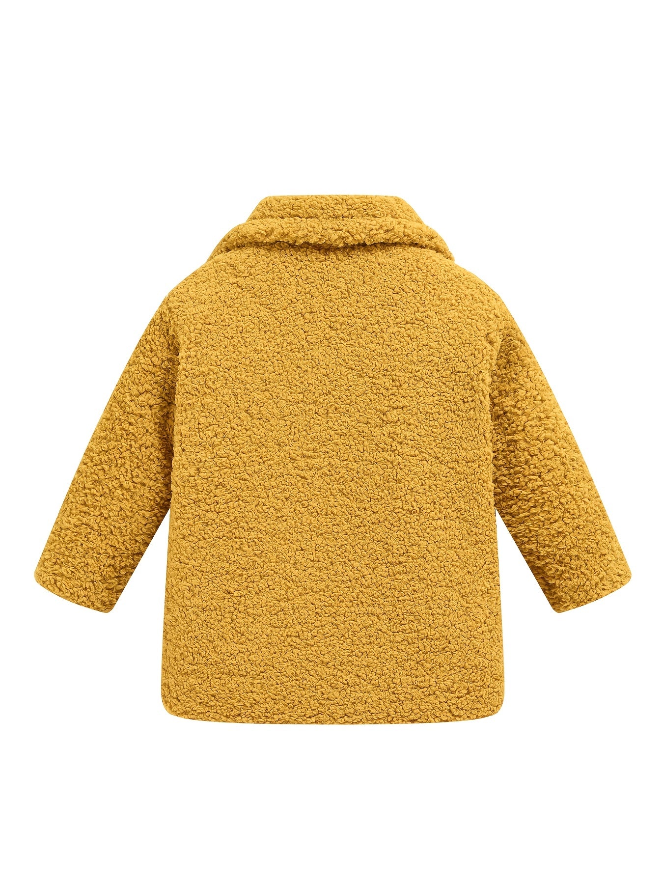 [Lamb Fur Jacket] Girls' Lamb Fur Jacket | JOMAKE Korean-Style Lapel Collar, Two-Tone, Warm Windbreaker with Pockets, Lining, Button Closure, Long Sleeves for Winter