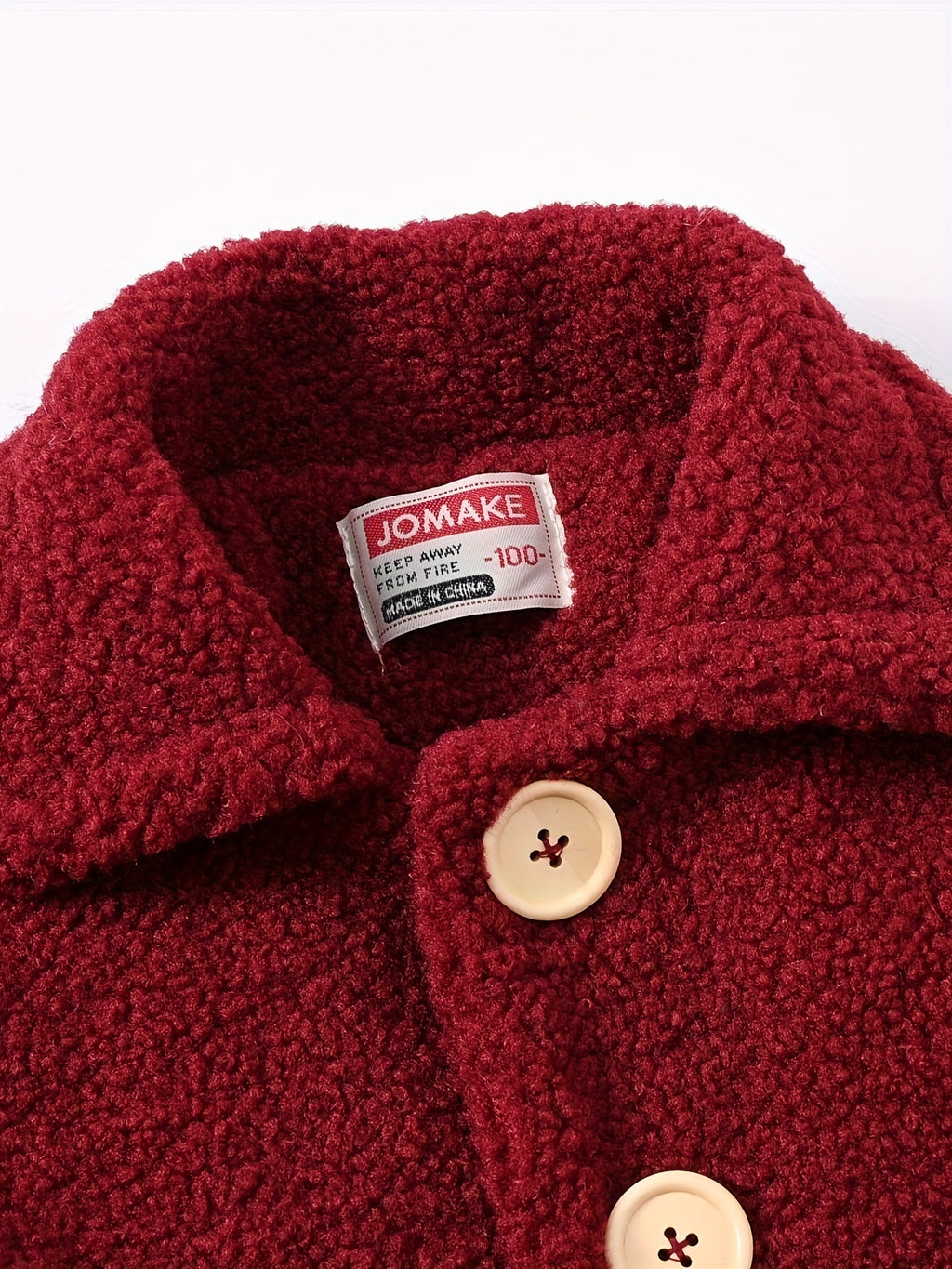 [Lamb Fur Jacket] Girls' Lamb Fur Jacket | JOMAKE Korean-Style Lapel Collar, Two-Tone, Warm Windbreaker with Pockets, Lining, Button Closure, Long Sleeves for Winter