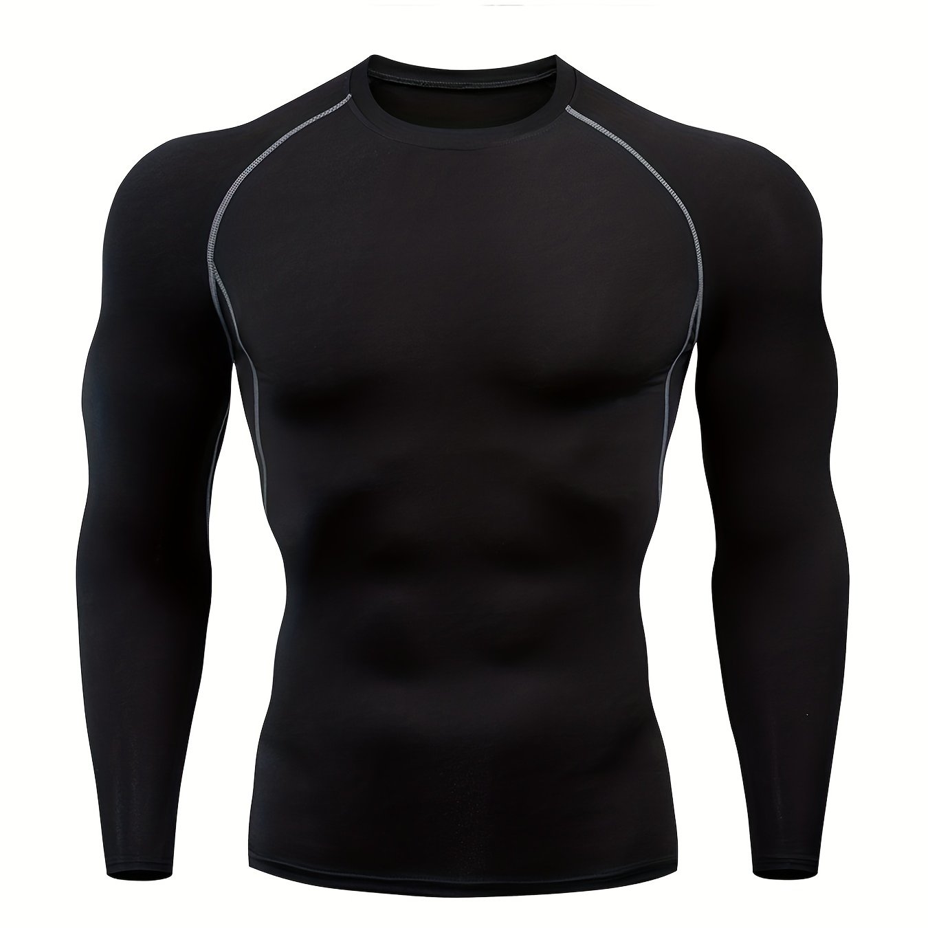 Men'S High-Stretch Sportswear | Long Sleeve Crew Neck Gym Top for Running, Training, Basketball, and More | Solid Color, Four Seasons Fit, JIIHOO Brand