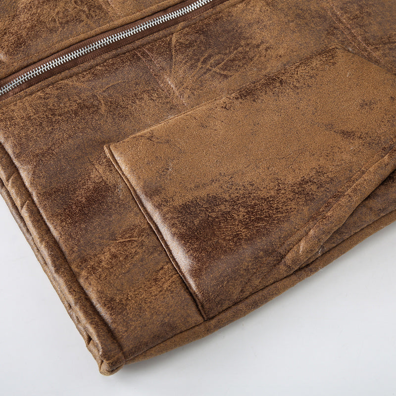 Men's -Lined Hooded Vest, Thickened and -Lined, Fashionable Windproof Warm Jacket