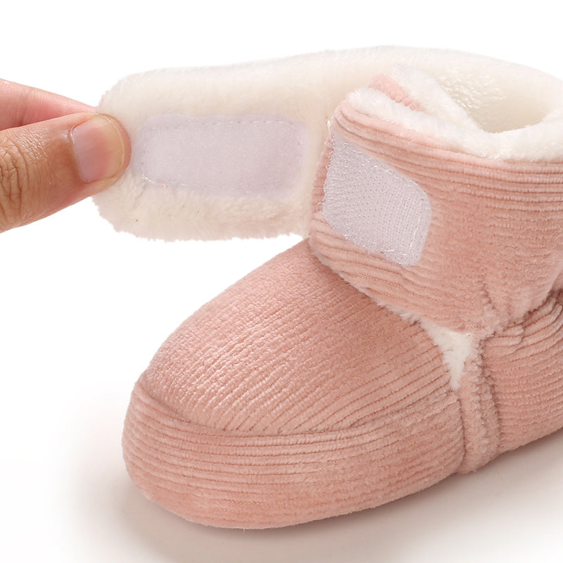 Toddler Baby Girls Booties Plus High Top Slippers Indoor Shoes Crib Shoes First Walker Shoes For Winter