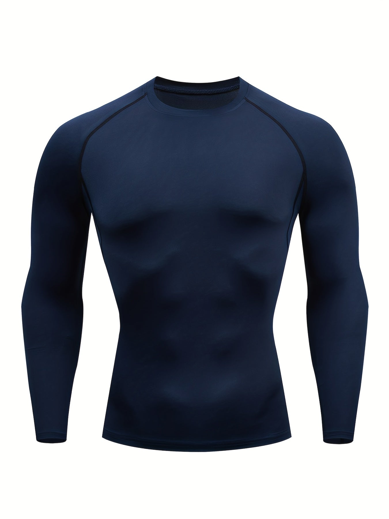 Men'S High-Stretch Sportswear | Long Sleeve Crew Neck Gym Top for Running, Training, Basketball, and More | Solid Color, Four Seasons Fit, JIIHOO Brand