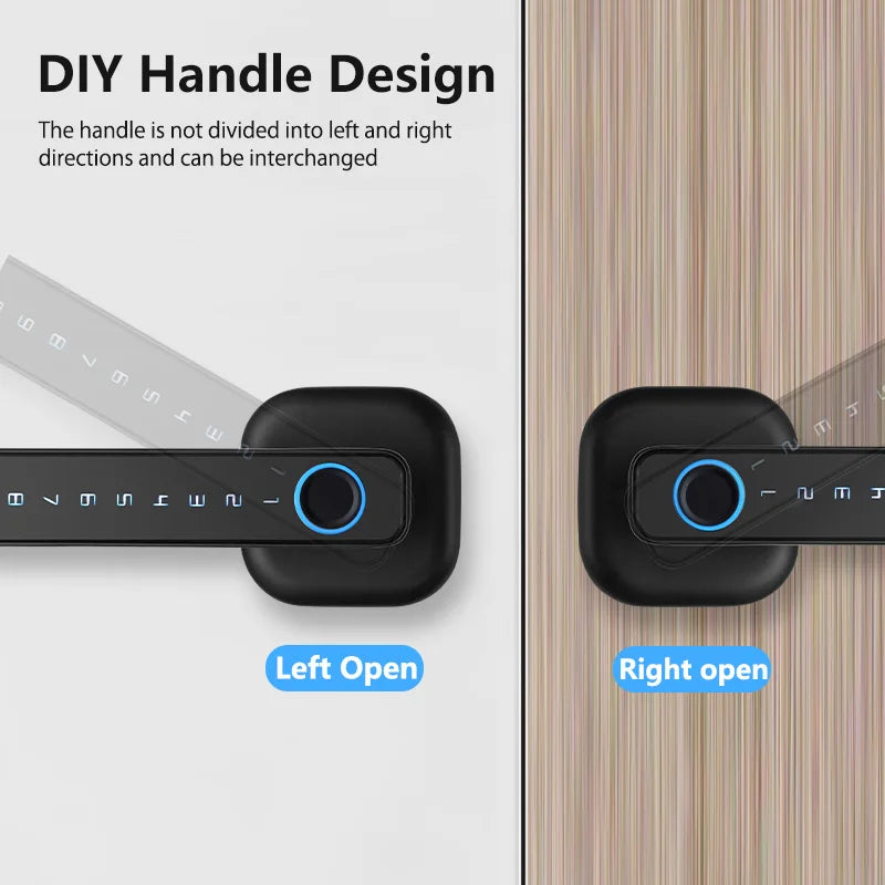 RAYKUBE M6 Tuya BLE Bedroom Digital Electronic Lock Fingerprint Door Lock with Password/Key/IC Card/ Tuya APP Unlock From USA