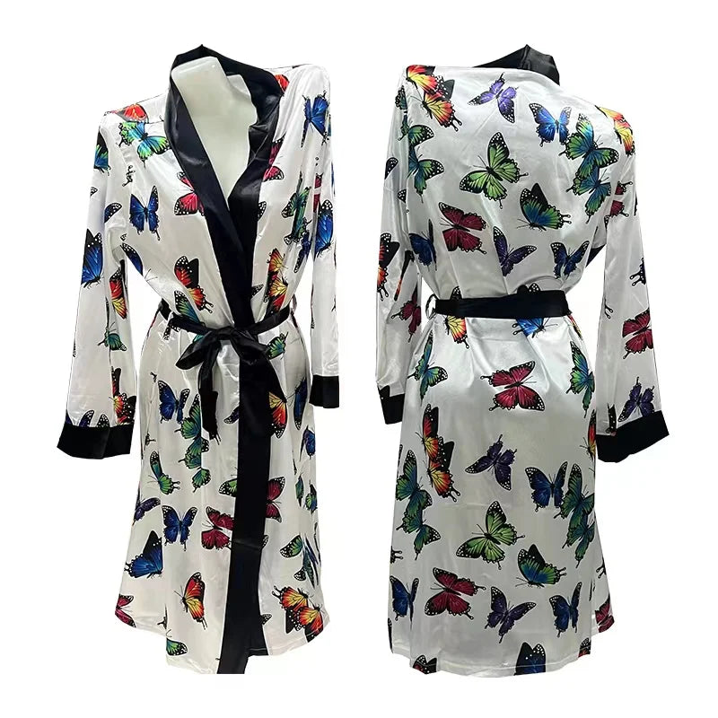 Wholesale Fashion Satin Robe Vendor Custom Nighty for Ladies Sexy Hot Sleeping Silk Robes