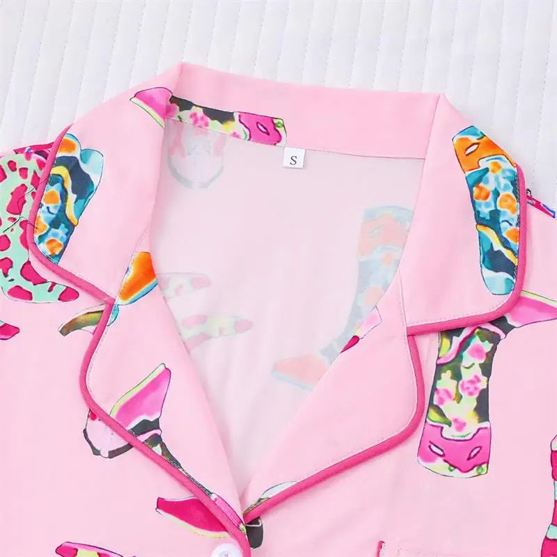 Lounge Wear for Women Polyester Spandex Sleepwear Printed Sleepwear