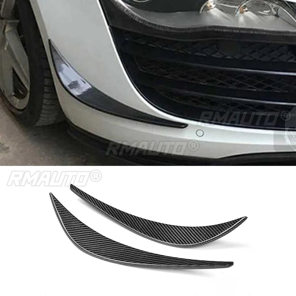 2PCS Carbon Fiber Front Bumper Side Trim Canards Splitter Flaps Spoiler for Audi R8 2008 2009 2010 2011 2012 2013 2014