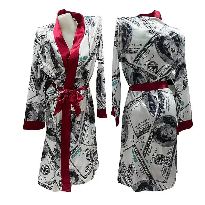 Wholesale Fashion Satin Robe Vendor Custom Nighty for Ladies Sexy Hot Sleeping Silk Robes