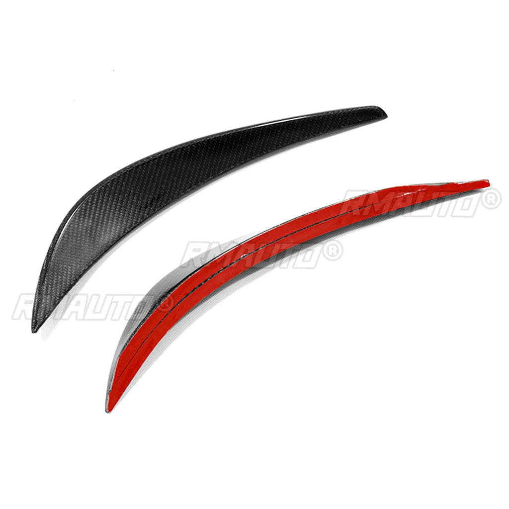 2PCS Carbon Fiber Front Bumper Side Trim Canards Splitter Flaps Spoiler for Audi R8 2008 2009 2010 2011 2012 2013 2014