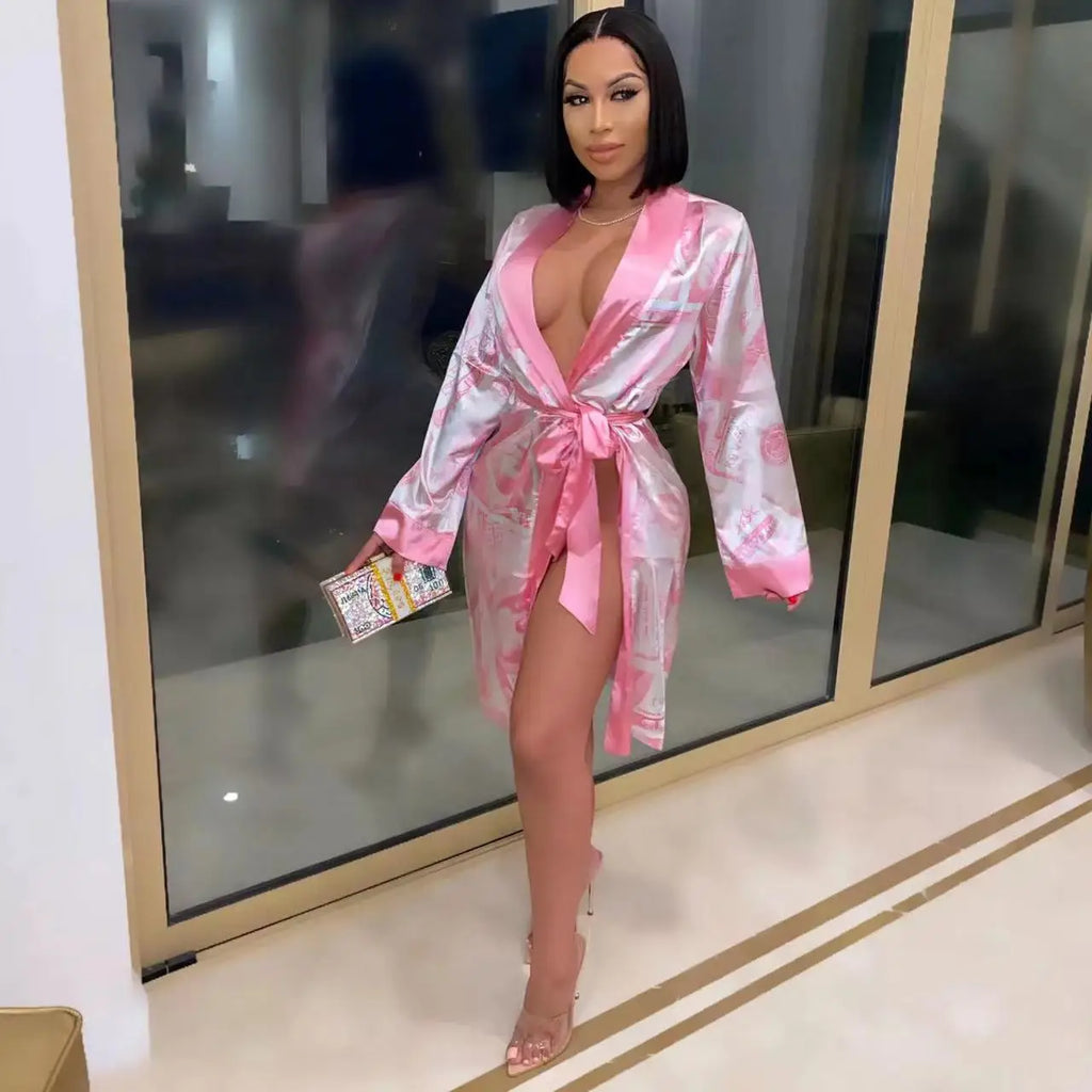 Wholesale Fashion Satin Robe Vendor Custom Nighty for Ladies Sexy Hot Sleeping Silk Robes