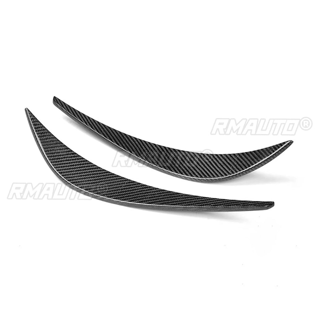 2PCS Carbon Fiber Front Bumper Side Trim Canards Splitter Flaps Spoiler for Audi R8 2008 2009 2010 2011 2012 2013 2014
