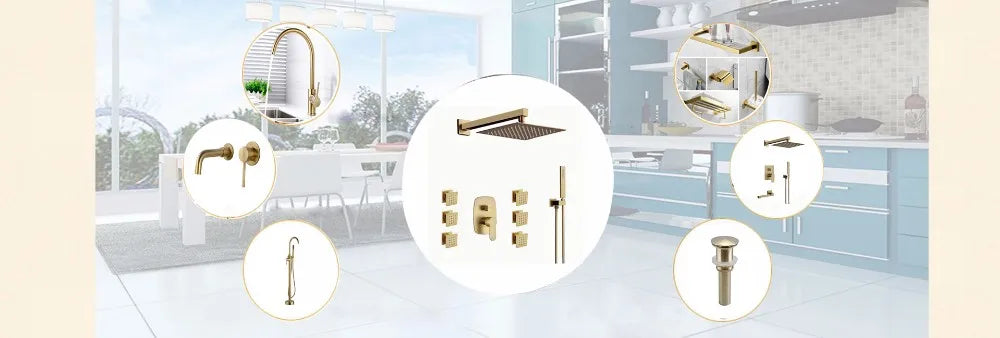 Modern Single-Hole Deck Mounted Brass Lavatory Brushed Gold Wash Basin Hot Cold Mixer Taps Single Handle Ceramic Valve Core