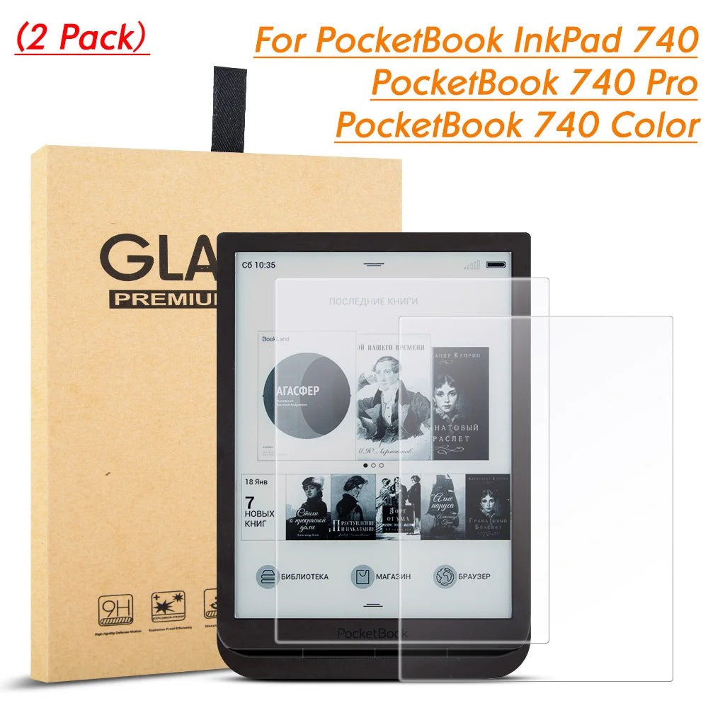 Tempered Glass Screen Protector for Pocketbook 740 InkPad 3/InkPad 3 Pro/Pocketbook InkPad 3 Color - HD tempered film (2 Pack)