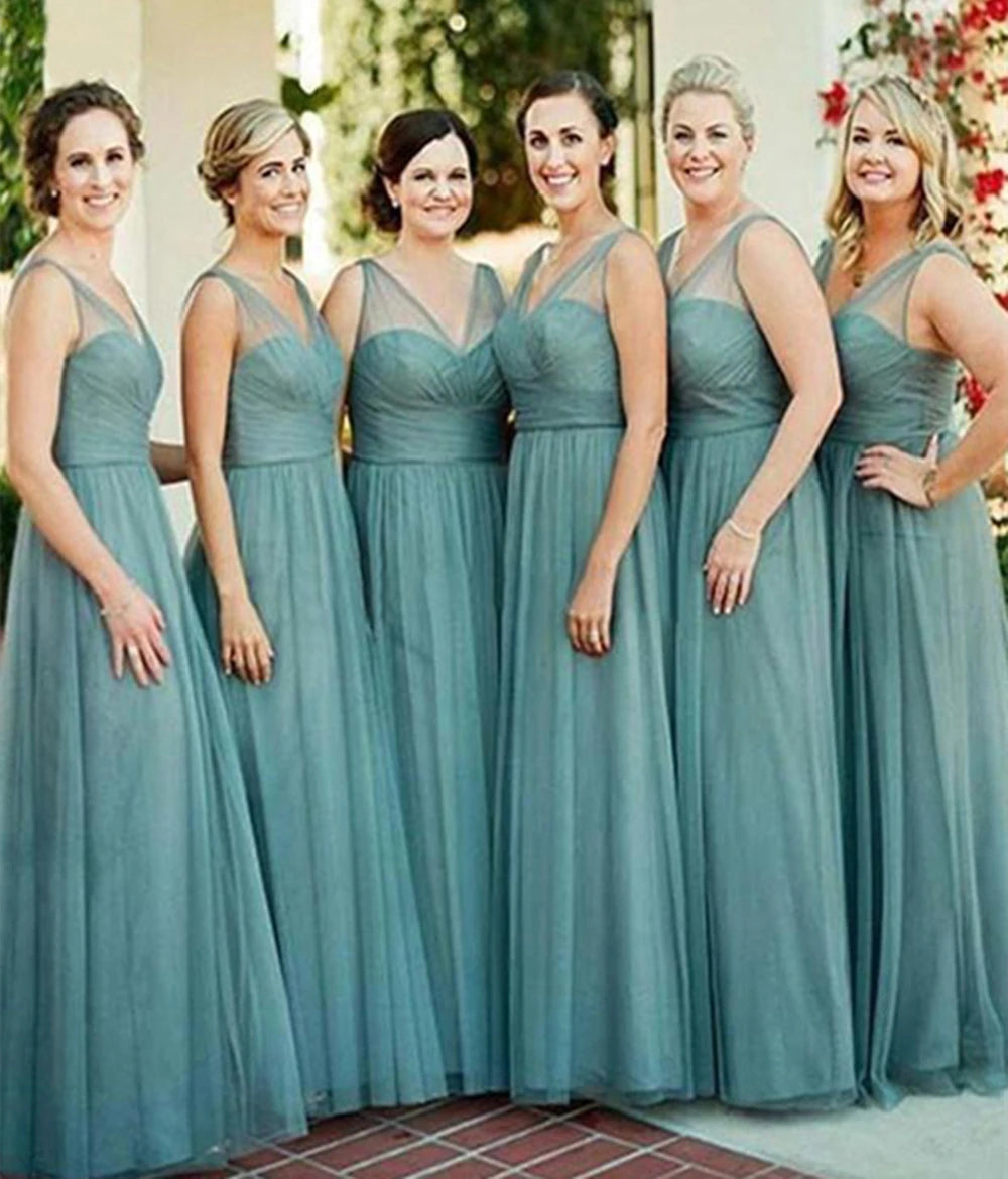 DB050 New Elegant Bridesmaid Dresses Long Formal Wedding Party Prom Dresses Robe De Soiree Vestido De Noiva