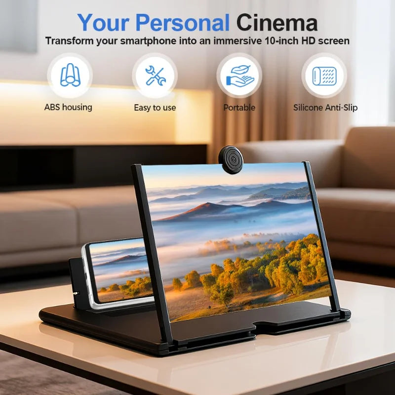 12 Inch Phone Screen Magnifier Ultra HD Mobile Movie Viewer for Eye Protection Landscape TV Viewing Full Screen Portable Stand