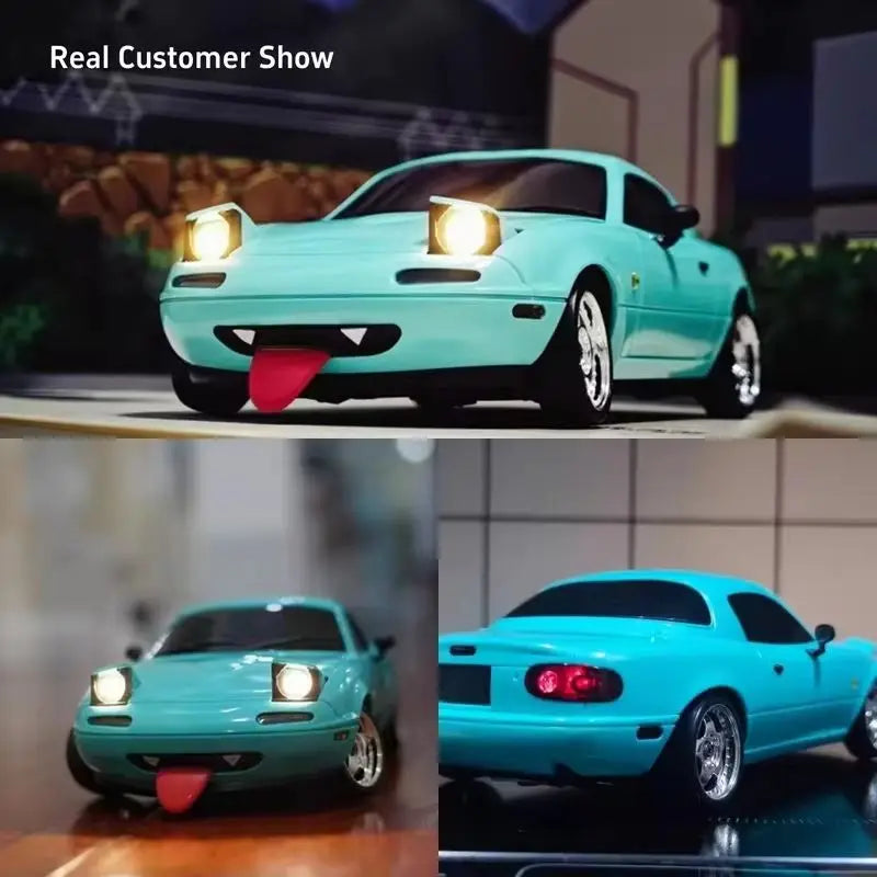 New 1:18 Adorable Mx-5 Miata Rx7 Rc Drift Car 2.4g Esp Gyro Flip-Up Light Full Scale Remote Control Toy Car Kid Adult Xmas Gift