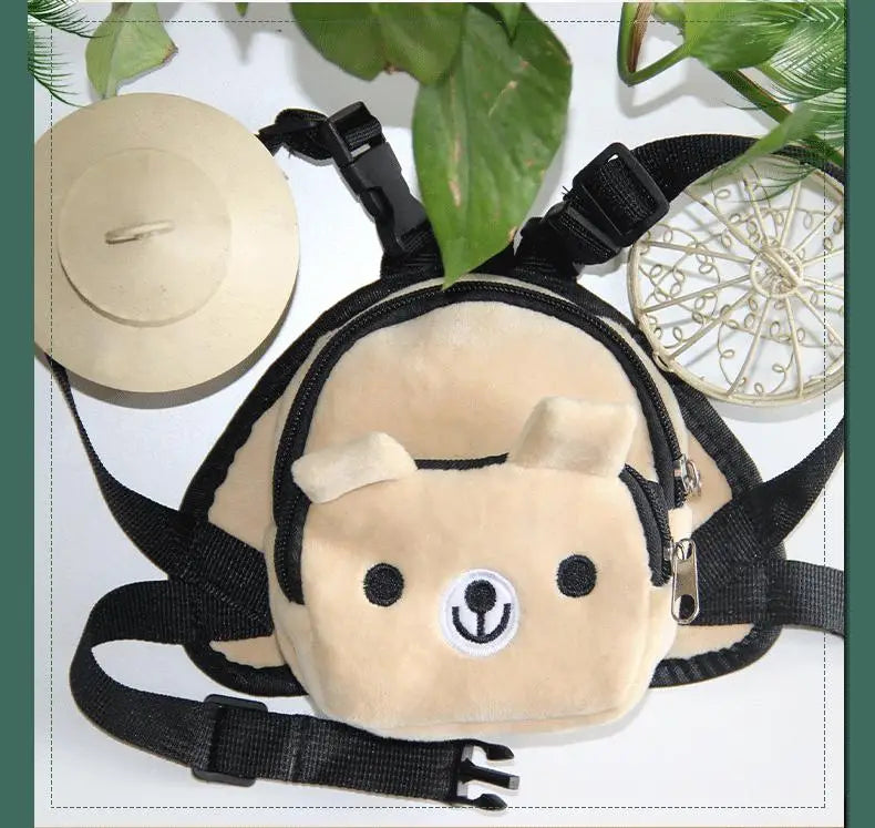 Pet Dog Backpack Durable Puppy Self Carry Backpack Adjustable Leash Cartoon Portable Harness Teddy Dog Outdoor Snack Bag