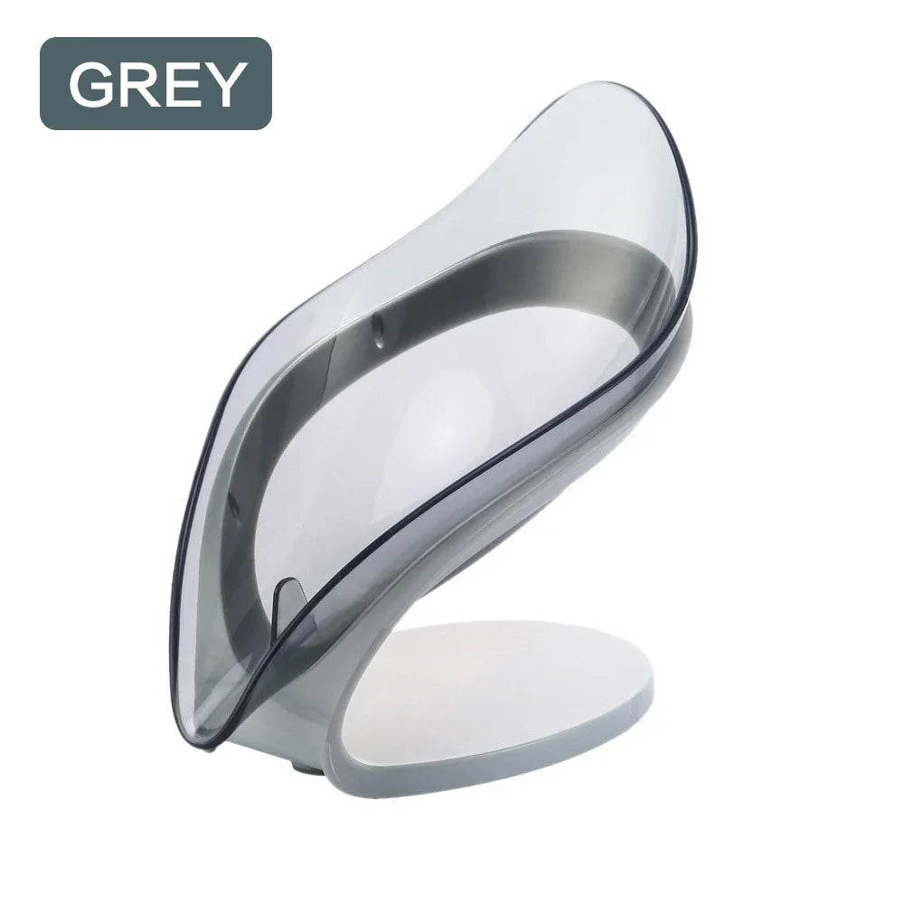 Leaf Shape Soap Box Freestanding Suction Cup Bathroom Organizer Storage Rack for Laundry Soap Accessories