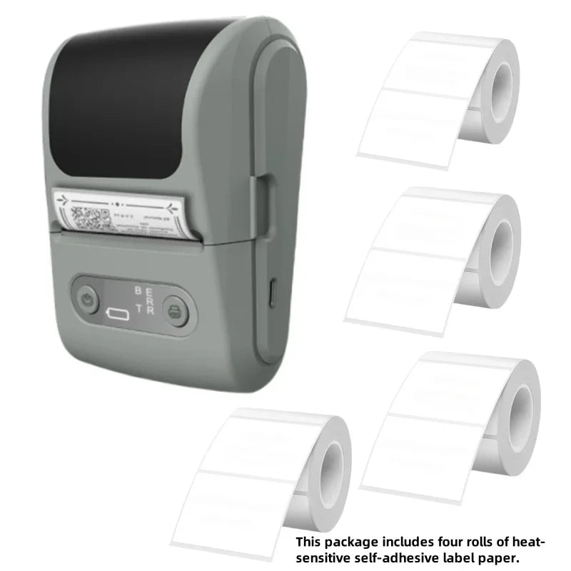 Wireless thermal label printer - suitable for printing product, address and price labels, ink-free, easy to use with smartphones