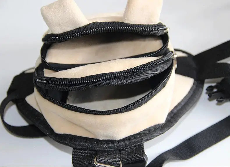 Pet Dog Backpack Durable Puppy Self Carry Backpack Adjustable Leash Cartoon Portable Harness Teddy Dog Outdoor Snack Bag