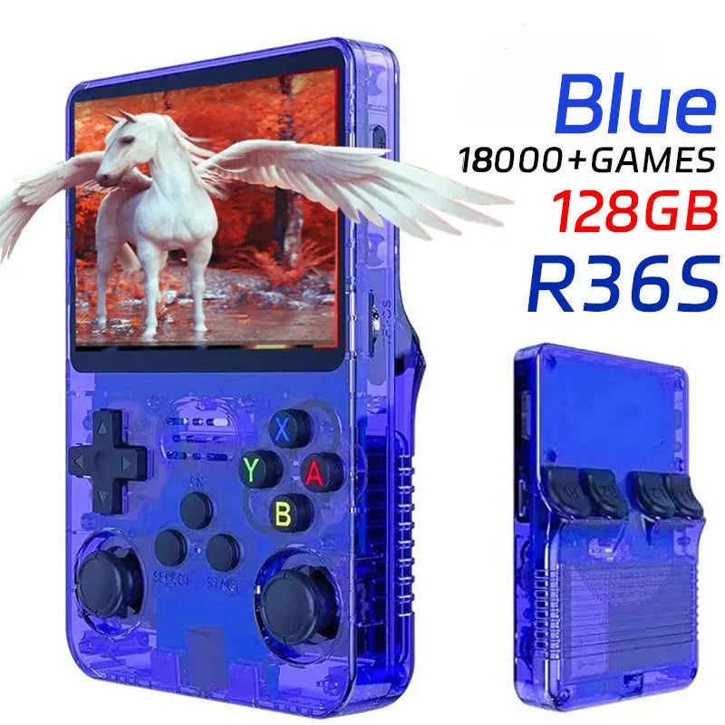 Open Source R36S Retro Handheld Game Console 3.5 Inch IPS Screen RK3326 Chip 15000+Games 64/128GB Portable Pocket Video Player