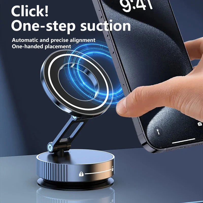 Super Strong Magnetic Phone Holder Foldable Design 360° Adjustable Vacuum Car Mount For Car Desk Bathroom Phone Holder Hot Selle