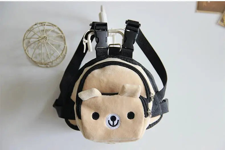 Pet Dog Backpack Durable Puppy Self Carry Backpack Adjustable Leash Cartoon Portable Harness Teddy Dog Outdoor Snack Bag