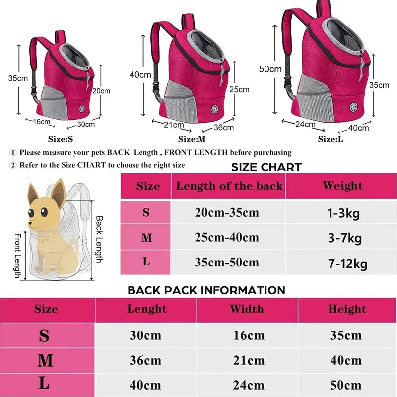 Pet Backpack for Small Medium Dogs Pet Dog Transport Backpack Travel Breathable Dog Carrier Puppy Carrier Pets Carrying Supplies