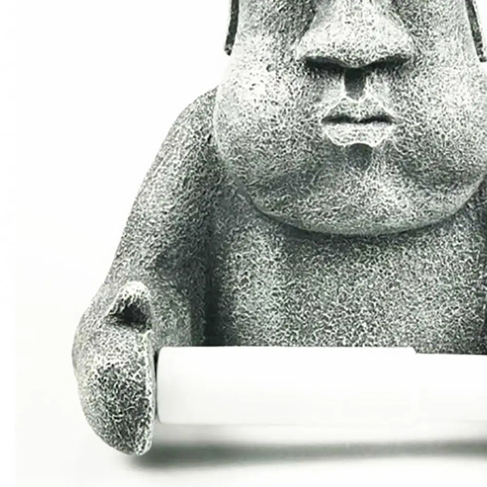Wall Mounted Durable Roll for Bathroom Storage Holder Tissue Easter Island Moai Design Toilet Paper Rack Supplies