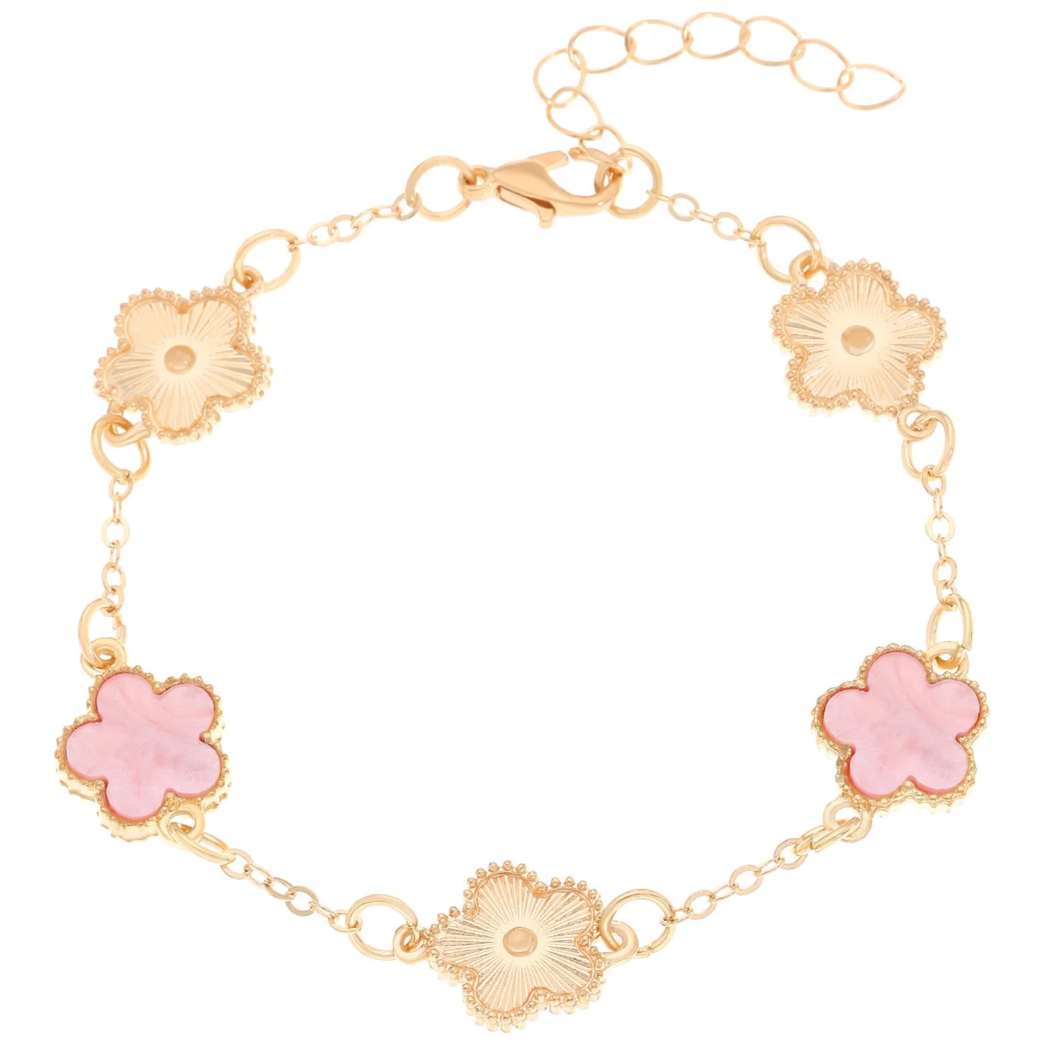 Five Petal Flower Bracelet Chain Tassel Colorful Enamel Charm Women Fashion Elegant Jewelry Gift Trendy Accessory