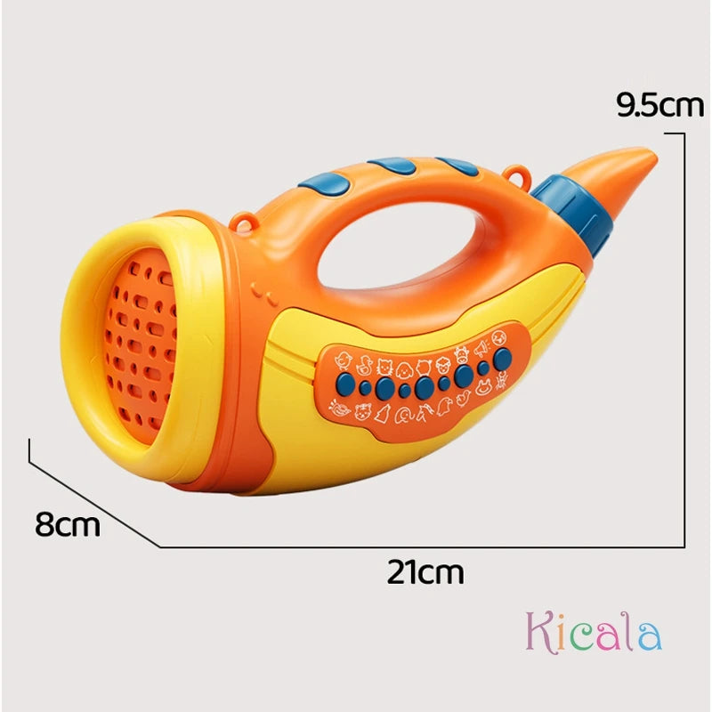Kids Musical Blow Horn With 30 Realistic Animal Sounds Handheld Sound Amplifier Toy for Lung Capacity & Fun Play Birthday Gift