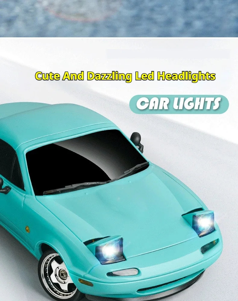 New 1:18 Adorable Mx-5 Miata Rx7 Rc Drift Car 2.4g Esp Gyro Flip-Up Light Full Scale Remote Control Toy Car Kid Adult Xmas Gift
