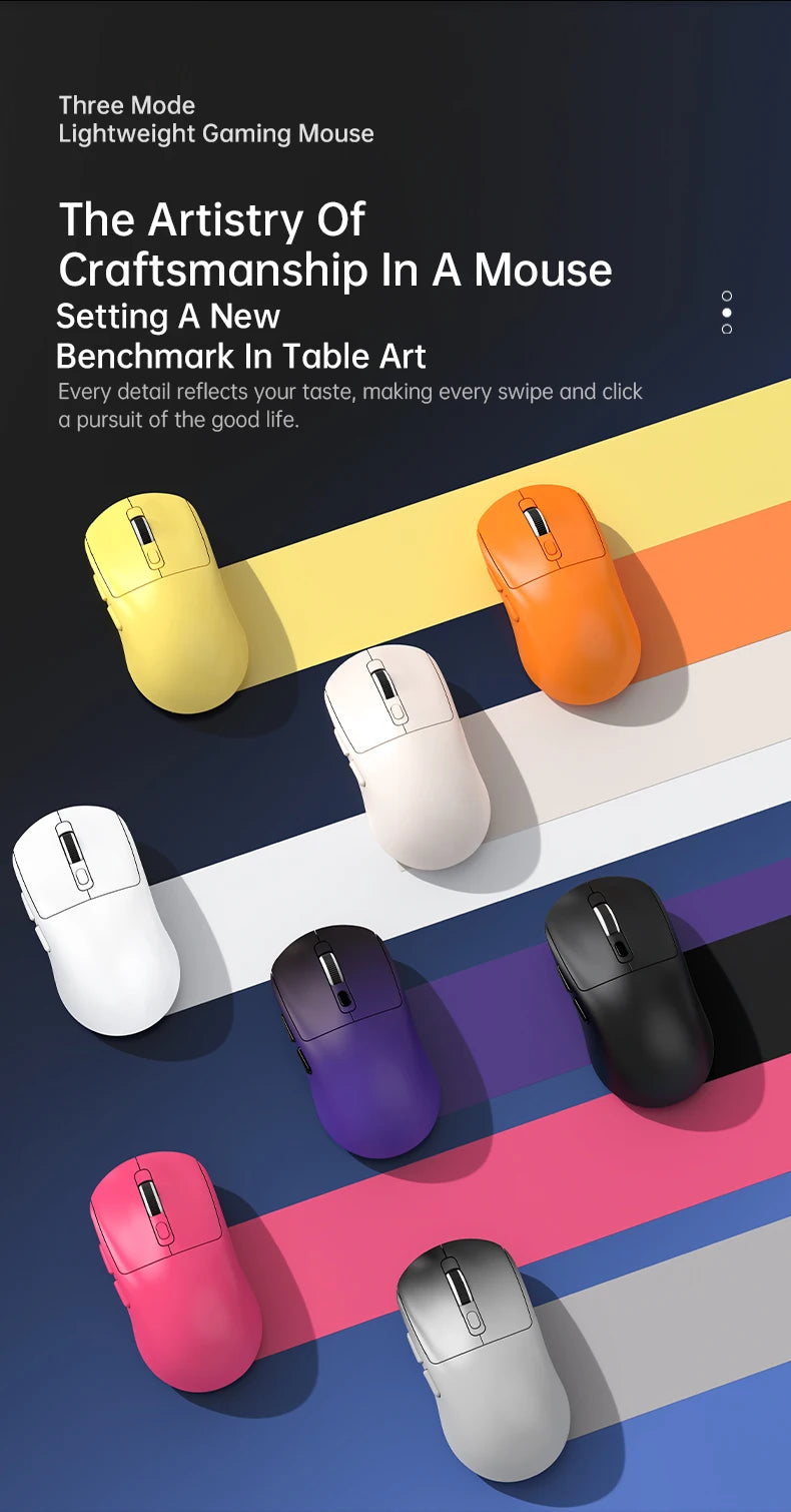 KEBIDUMEI Tri-Mode Mouse 8000DPI Gaming Mouse Bluetooth Mouse Wired/BT/2.4G Wireless Mouse Rechargeable Silent Mice for Laptop