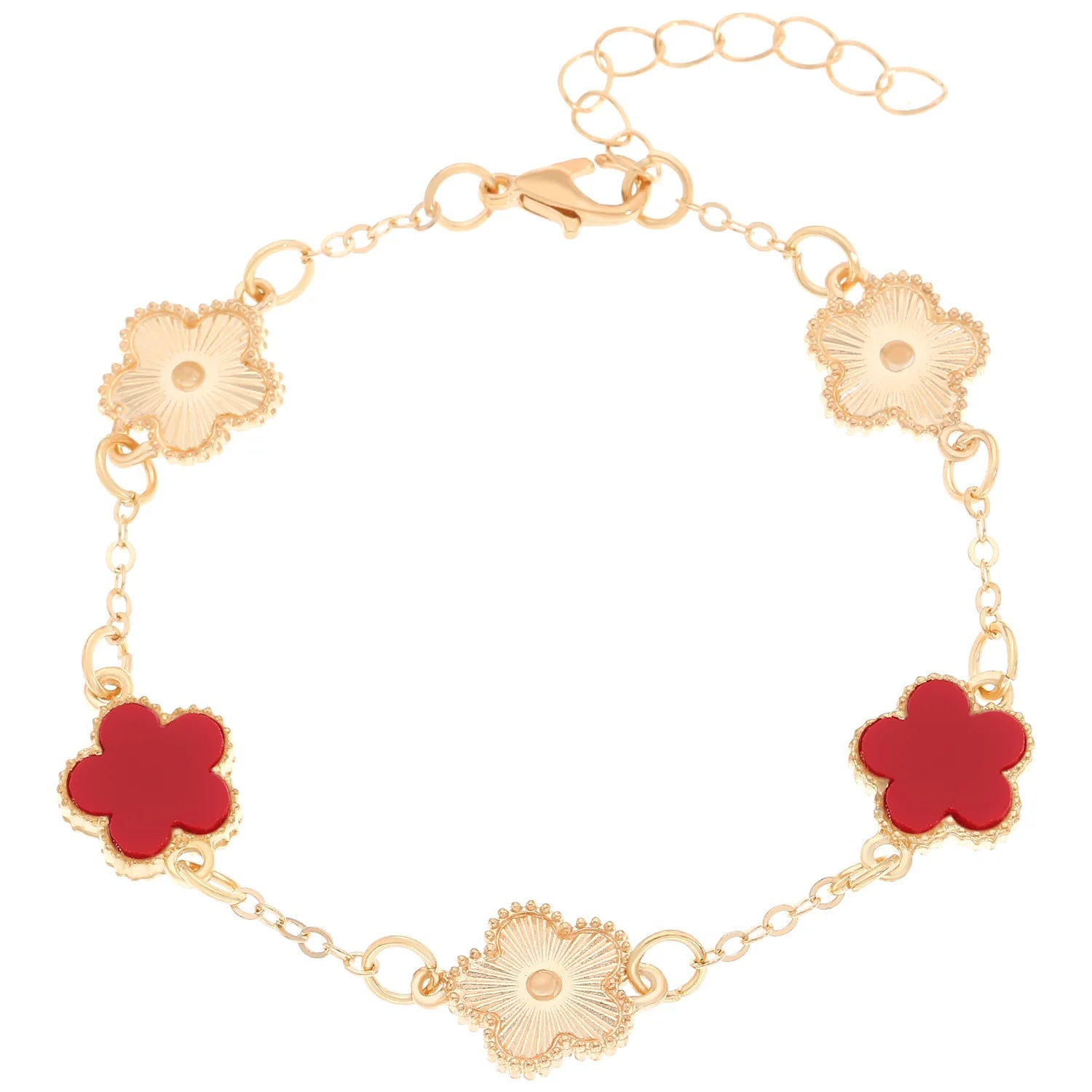 Five Petal Flower Bracelet Chain Tassel Colorful Enamel Charm Women Fashion Elegant Jewelry Gift Trendy Accessory