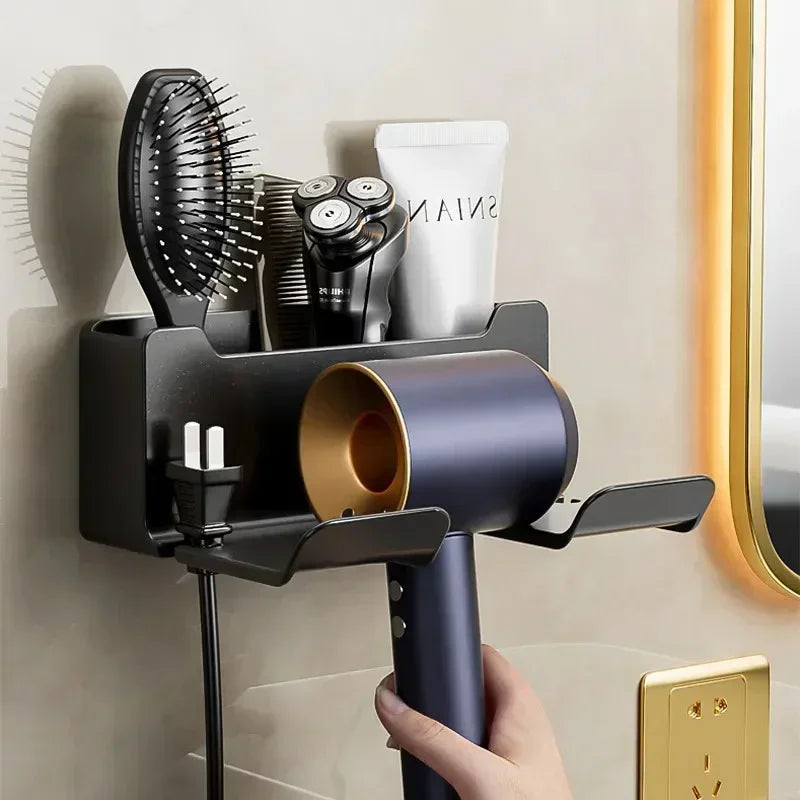 Hot Sale Hair Dryer Holder Wall Mount Suction Cup Bathroom Organizer Wall Mount Hairdryer Holder Straightener Stand Rustproof