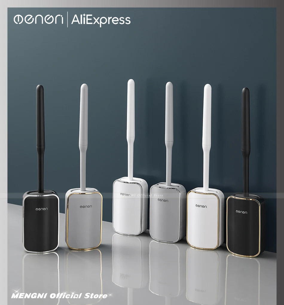 MENGNI-Luxury Toilet Brush Bathroom Wall-mount Quick Draining Clean Tool Cleaning Brush Bathroom Accessories Sets