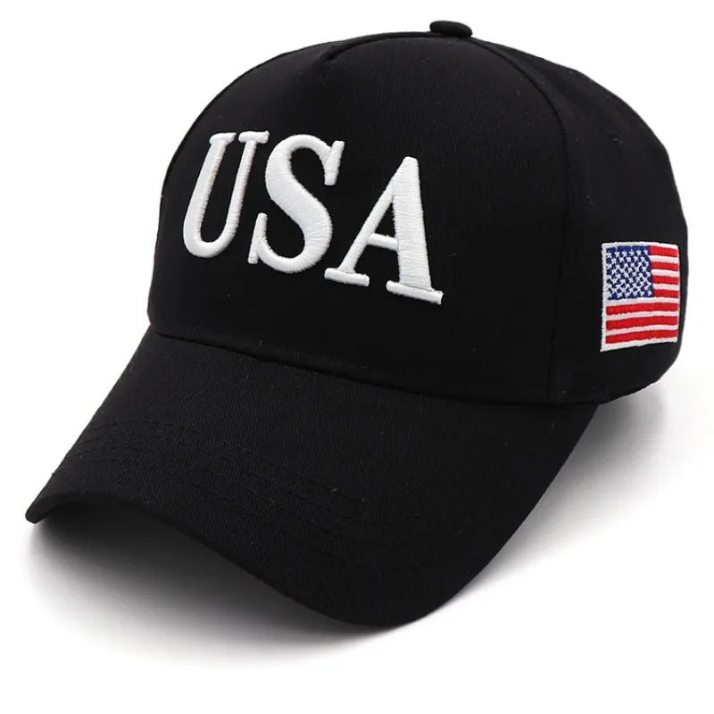 2024 New American Election Hat Letter Embroidered Red Cap American Flag Baseball Cap Party Assembly Hat