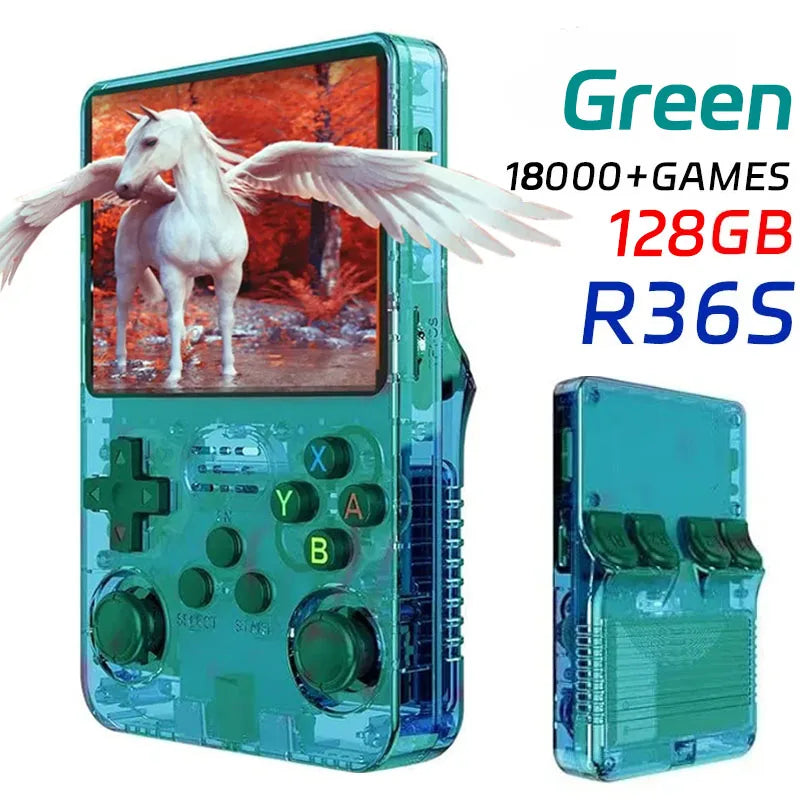 Open Source R36S Retro Handheld Game Console 3.5 Inch IPS Screen RK3326 Chip 15000+Games 64/128GB Portable Pocket Video Player