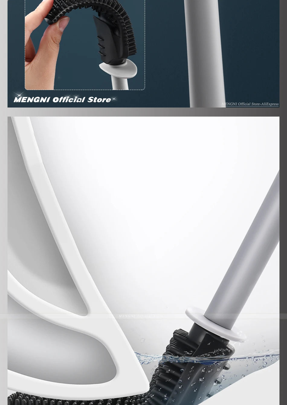 MENGNI-Luxury Toilet Brush Bathroom Wall-mount Quick Draining Clean Tool Cleaning Brush Bathroom Accessories Sets