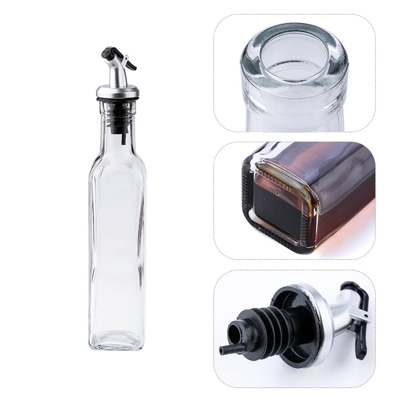 FAIS DU Glass Oil Bottle Olive Oil Dispenser for Kitchen with Silicone Funne Kitchen Seasoning Sauce Vinegar Bottle Kitchen Tool