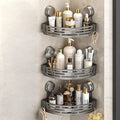 No Drill 3-Tier Corner Shower Caddy, Strong Suction Cup Shelf with Towel Bar & Hooks - Spacious Bathroom Organizer
