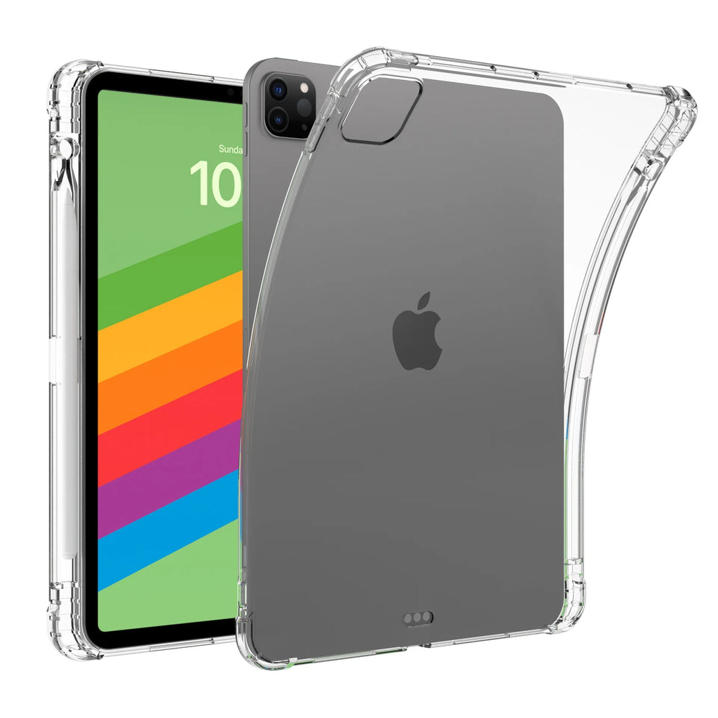 Transparent TPU Case For iPad Pro 13 inch 2024 A2925 M4 Silicon Soft With Pencil Holder Cover for ipad case iPad Pro 11 11"funda