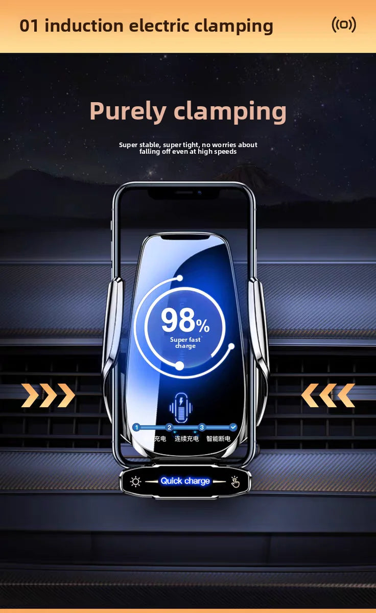 Wireless Charger For Car Mobile Cell Phone Holder Support For Mobile Car Mount Automotive Electric Induction Auto Clamping