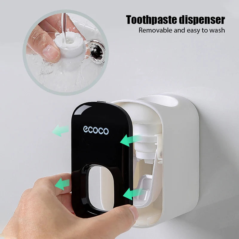 Automatic Toothpaste Dispenser Bathroom Toothpaste Squeezer Punch Free Wall Mounted Tooth Paste Holder Bathroom Accessories