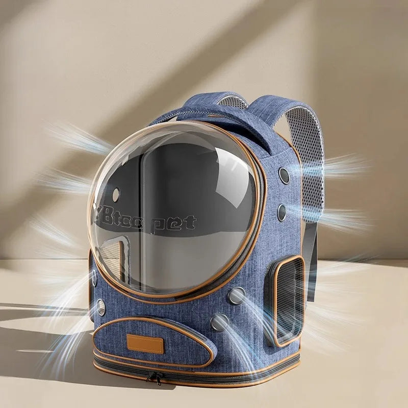 Portable cat, pet, and puppy backpack for outdoor use, lightweight and large capacity cat, small dog, space capsule, backpack