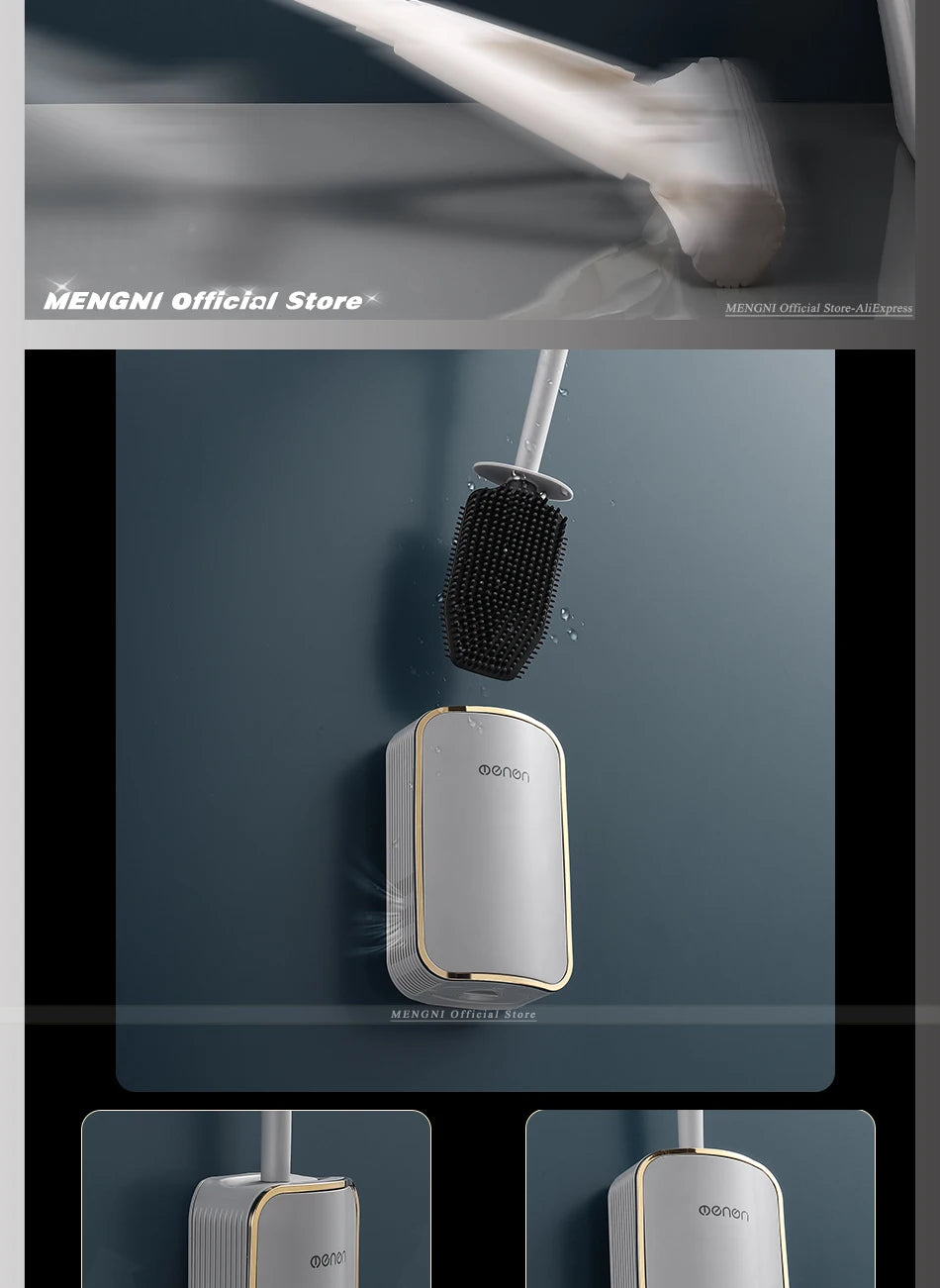 MENGNI-Luxury Toilet Brush Bathroom Wall-mount Quick Draining Clean Tool Cleaning Brush Bathroom Accessories Sets