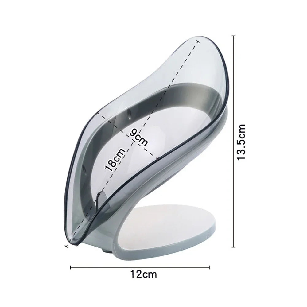 Leaf Shape Soap Box Freestanding Suction Cup Bathroom Organizer Storage Rack for Laundry Soap Accessories