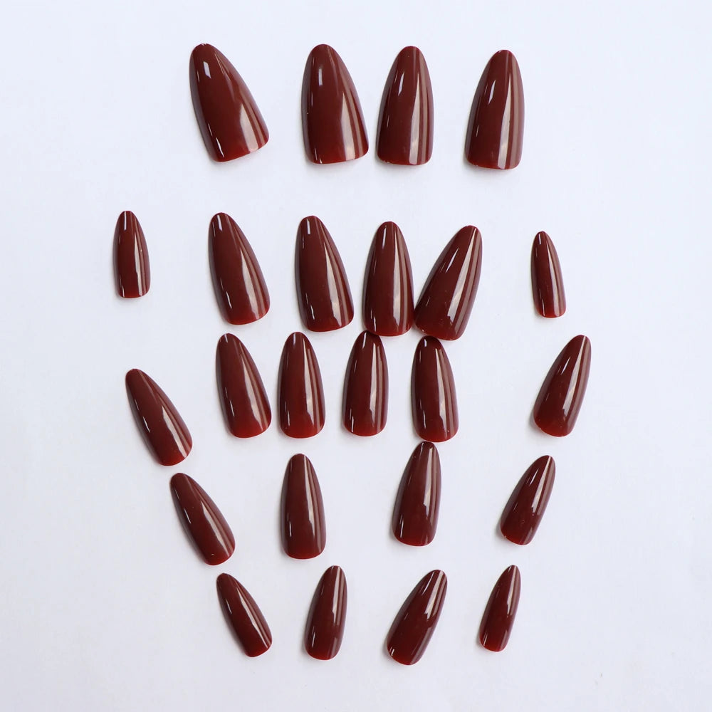 24 PCs Short French Simple Solid Nails with 1 Jelly Gel and 1 Nail File